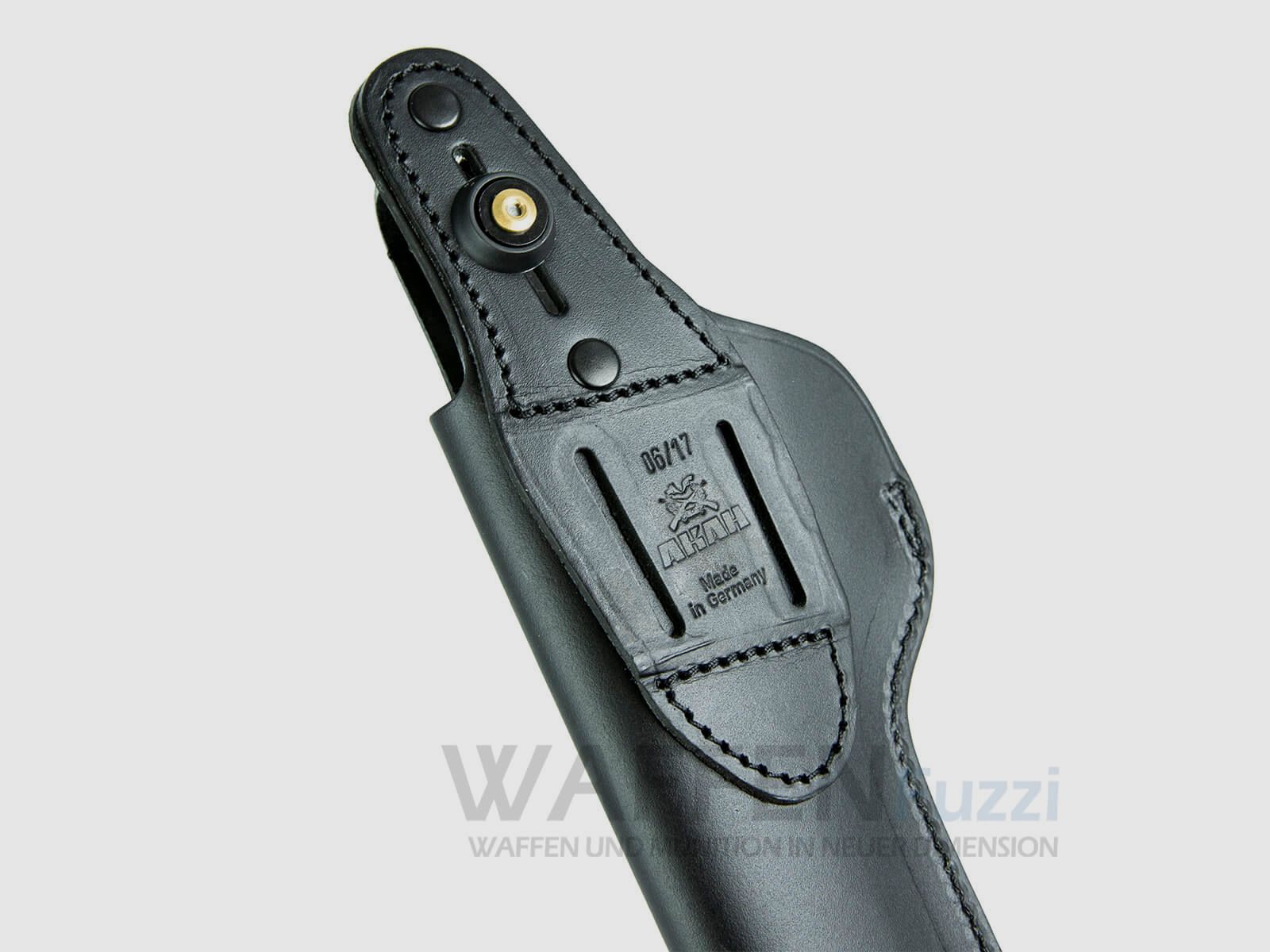 Holster en cuir avec clip pour revolvers jusqu'à 6 pouces fermeture à bouton réglable