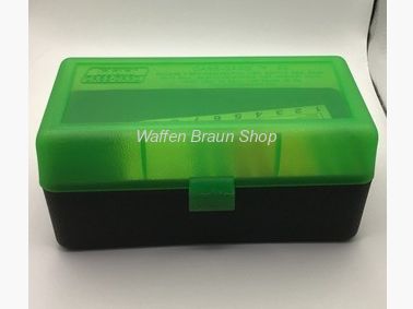 MTM Munitionsbox mit Klappdeckel 50RDS .300/.45-70/7mm Transparent Grün/Schwarz