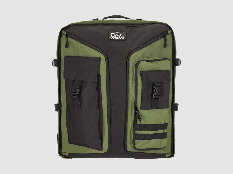 Multifunktions-Rucksack / Armbrust - Transporttasche - ca. 80 Liter - Oliv/Schwarz