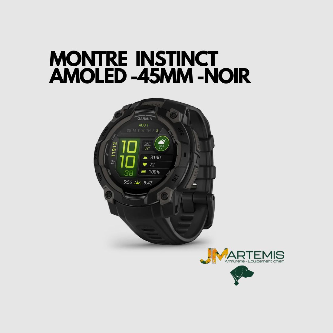 GARMIN Instinct® 3 AMOLED – Jagdausführung JMARTEMIS SCHWARZ (45 mm), Bild 1 von 5
