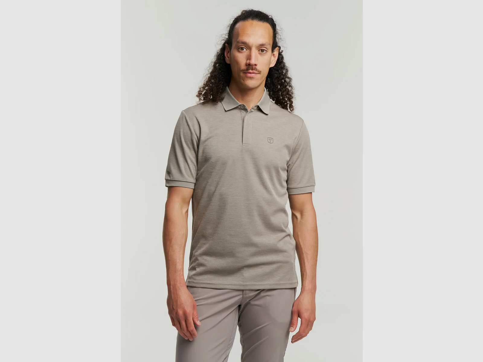 Tenson TXLite Melange Polo M Taupe, image 2 sur 3