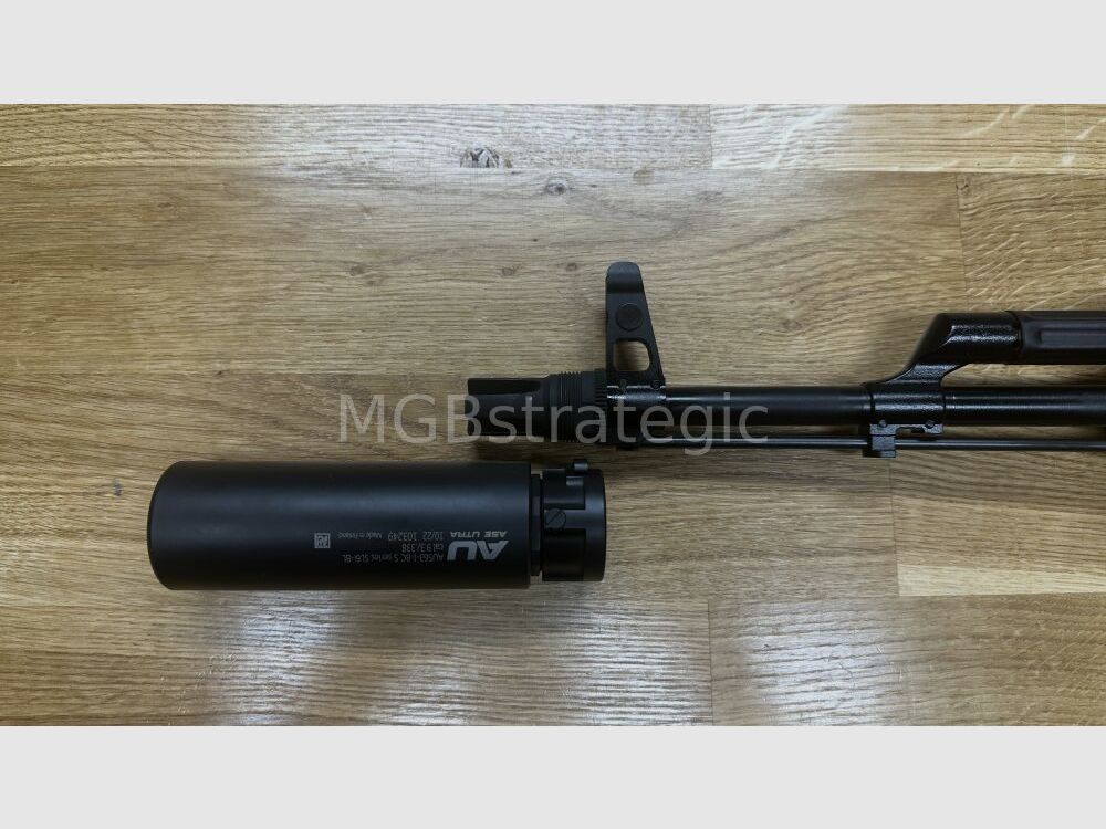 Schalldämpfer für Büchsen auf AK/AKM Basis - ASE UTRA SL6i-BL 9.3/.338 für BoreLock HiPer Short 7.62 Mündungsfeuerdämpfer M14x1 Links - System AK47 AK-47 AKM wie z.B. WBP