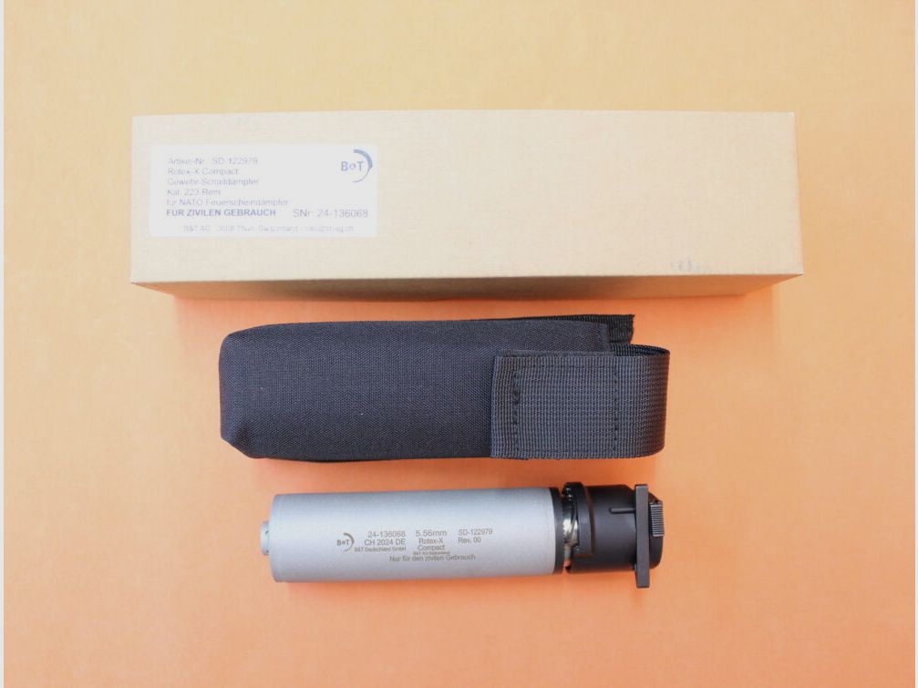 B&T AG silencer .223 B&T AG Rotex-X Compact (SD-12297) stainless steel (Inconel/ Thermax) QD closure NATO