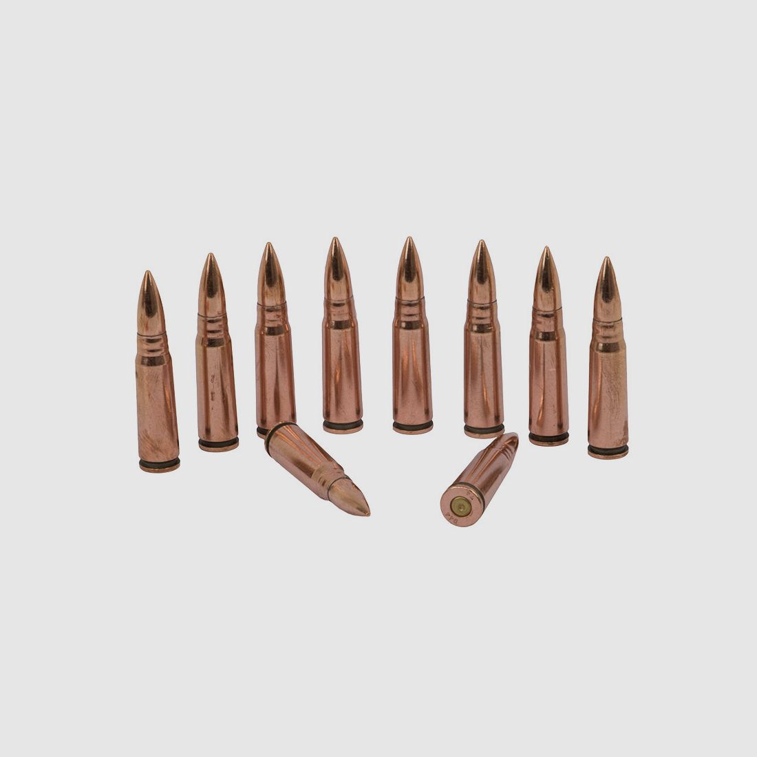 Dekopatronen fĂĽr Sturmgewehr Kalashnikov AK 47 Kaliber 7,62 x 39 mm Kurzpatrone M 43 blinde Originalpatronen Kupfer 10 StĂĽck (P18)