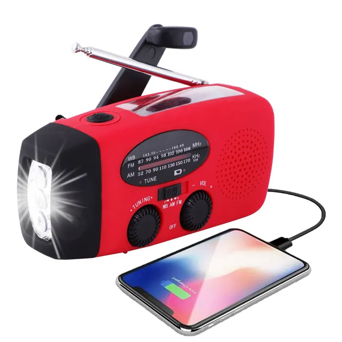 Radio korbowe FM/AM z powerbankiem i ładowaniem solarnym, zdjęcie 9 z 10