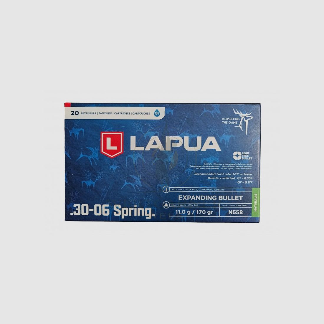 Lapua .30-06 NATURALIS Solid, 11g, 170gr. 20er