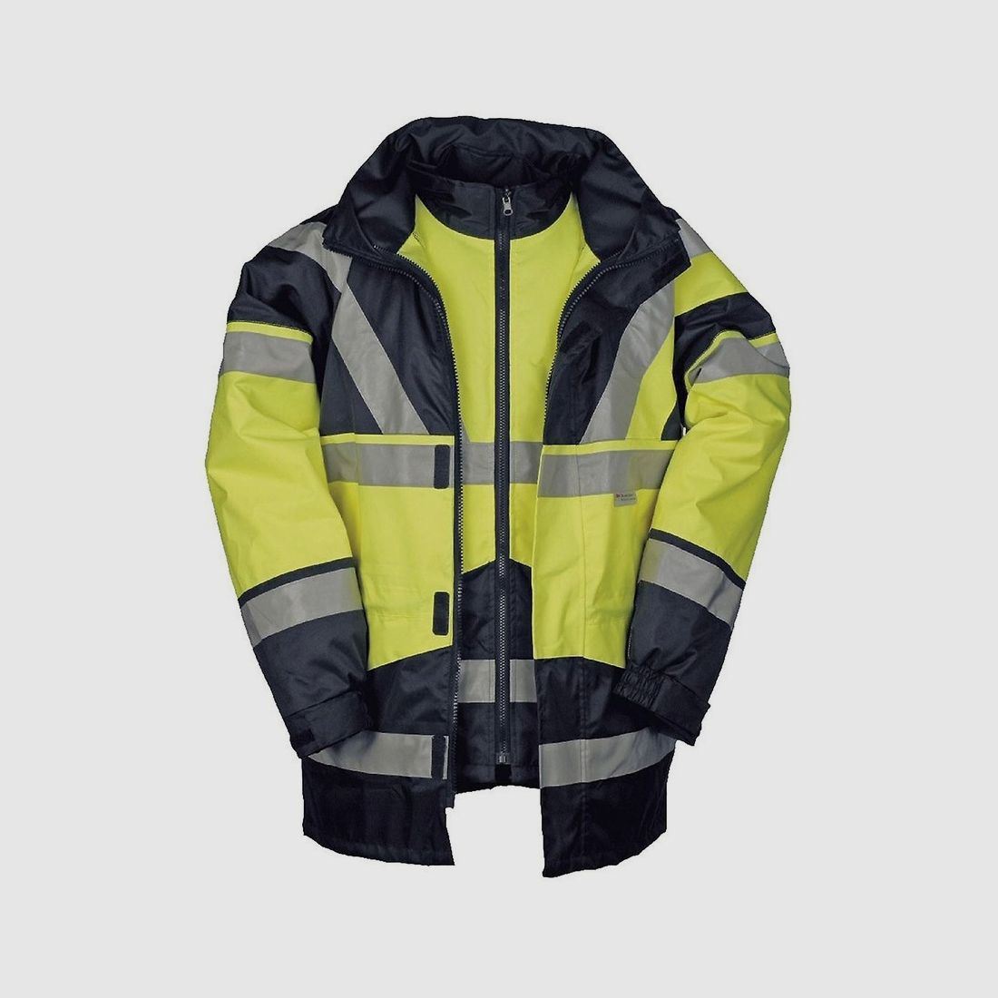 SIOEN 4in1 Warn-Regenparka SKOLLFIELD 209AN2X93 gelb/marine, Größe: L