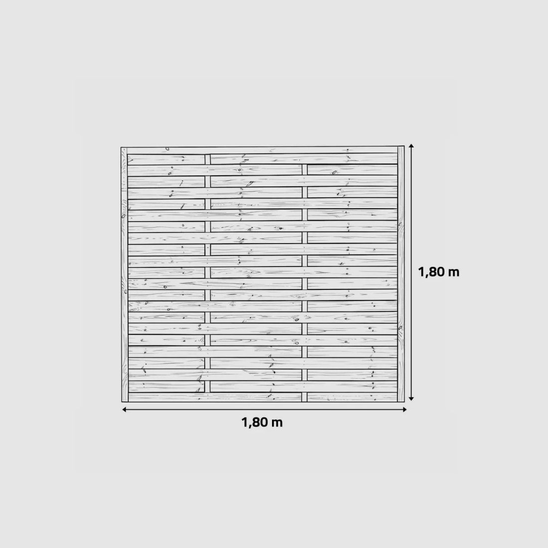 Set 27 m Holzzaun - Höhe 180x3,5 cm, Bild 9 von 11