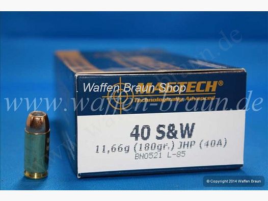 Magtech 40S&W JHP 180GRS A50 #40A