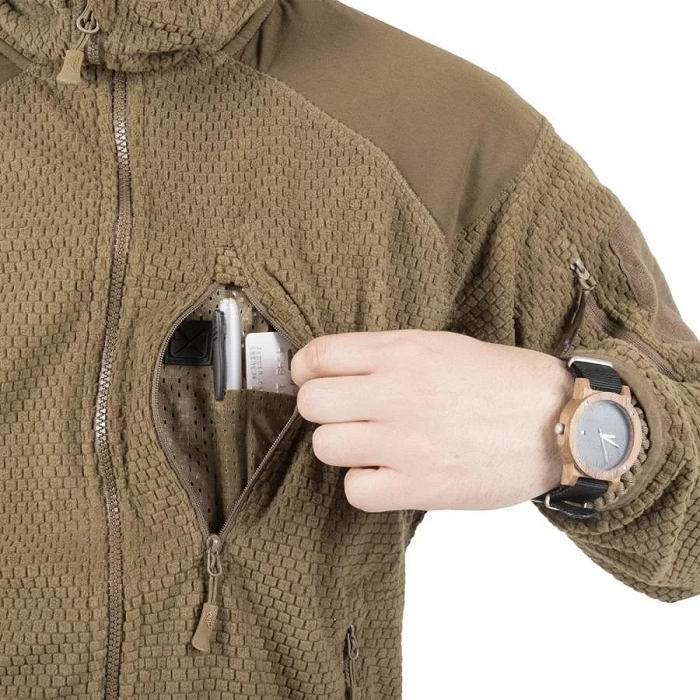 Polaire quadrillée Helikon ALPHA HOODIE Coyote (BL-ALH-FG-11), image 25 sur 32