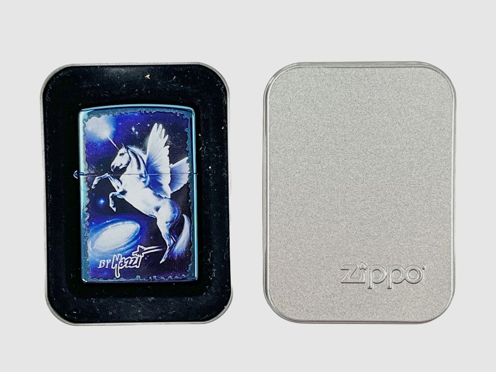 Zippo par Mazzi "Fantaisie de Licorne Saphir