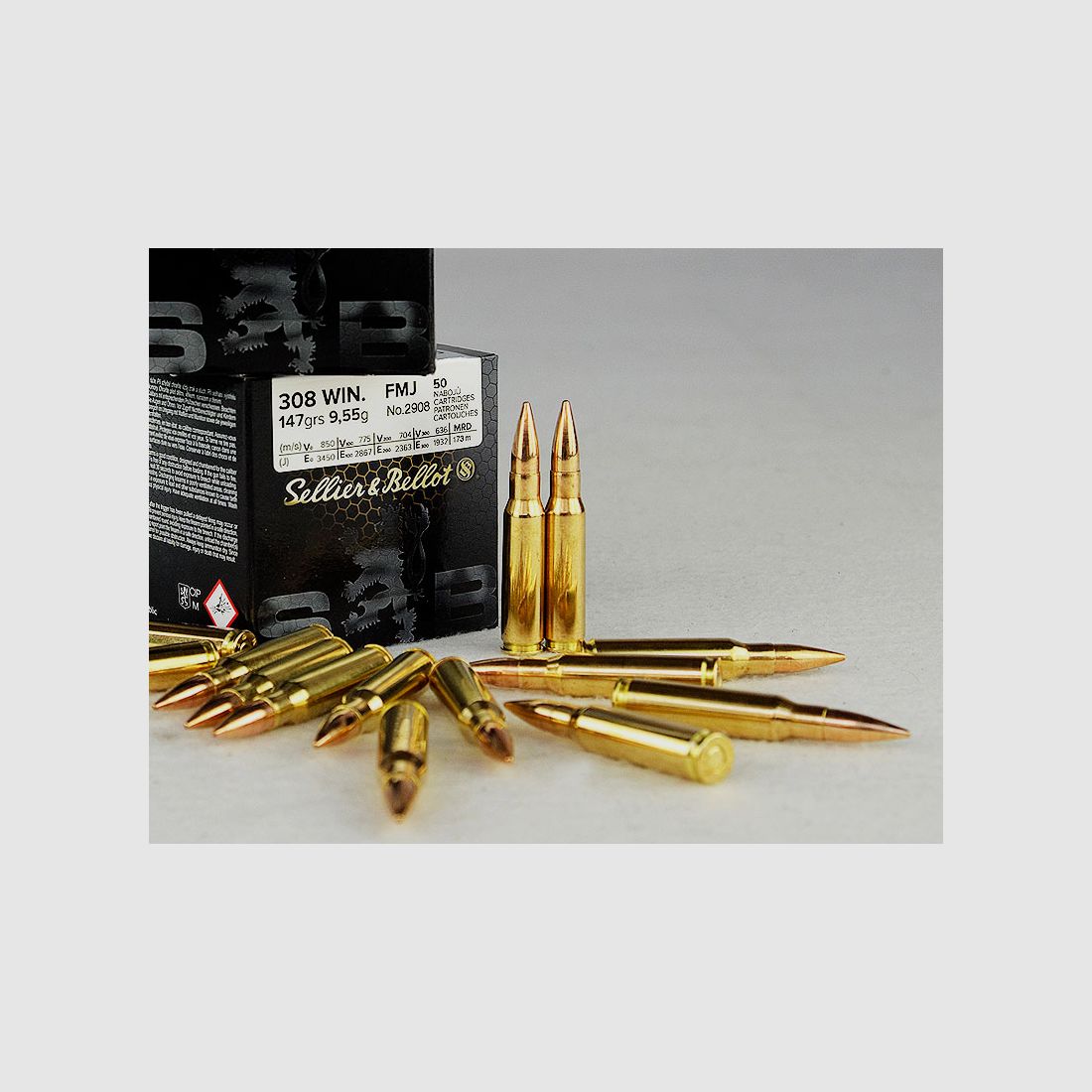 Sellier & Bellot .308 Winchester, FMJ 147 grs 1 Packung (50 Schuss á 0,898 €*)