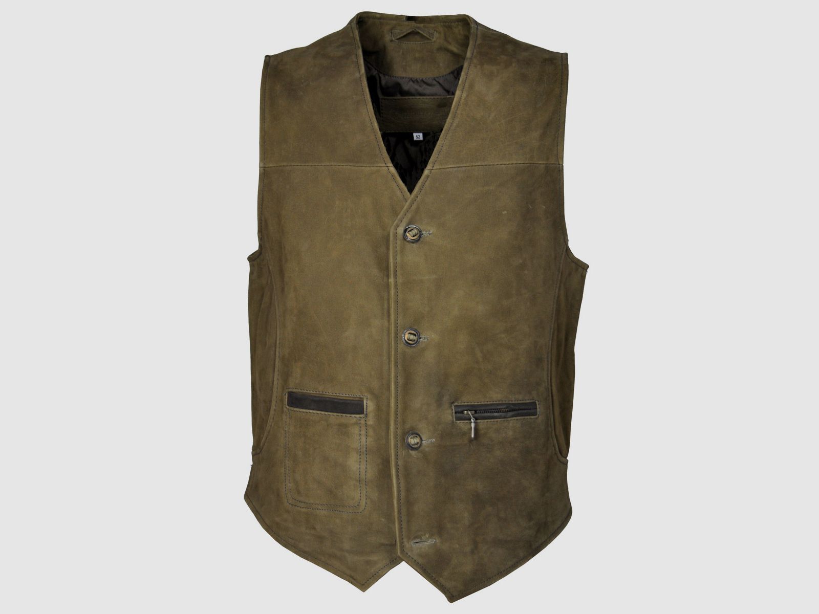 Hubertus Lederweste Trapper oliv