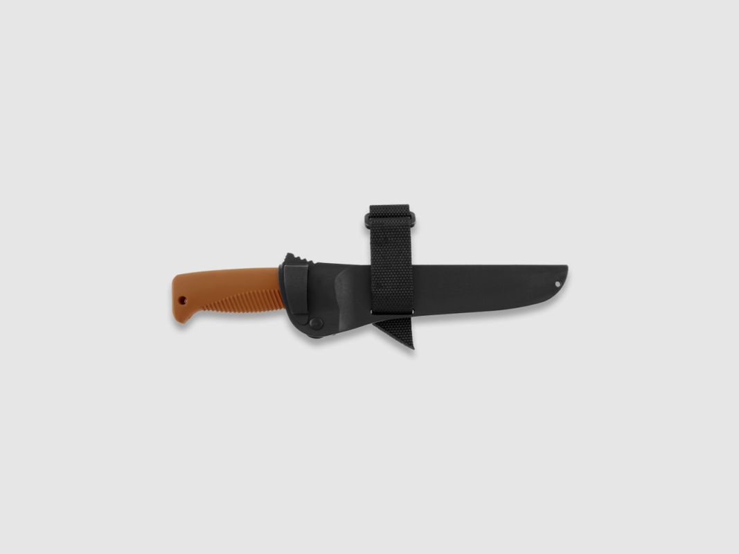 Peltonen Knives M95 Ranger Puukko Sissipuukko FJP134 orangener Griff PTFE Beschichtung Kunststoffscheide schwarz