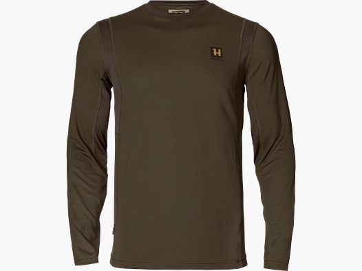 Härkila Forest Hunter L/S T-shirt Mężczyźni Polowanie Zielony/Cień Brązowy 2XL