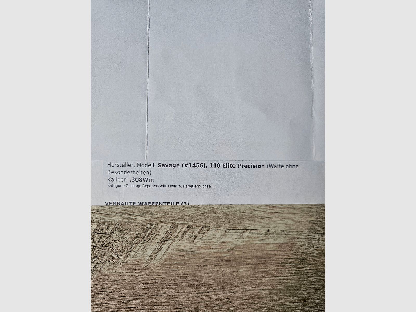 .308 carabine Savage 110 Elite Precision