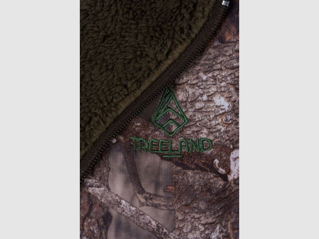 Sherpa Kapuzenpullover mit Reißverschluss Treeland Camo Forest II, Bild 4 von 4