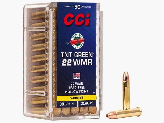 CCI TNT Green HP Cal. .22 WinMag - 1.9g / 30gr - lead-free