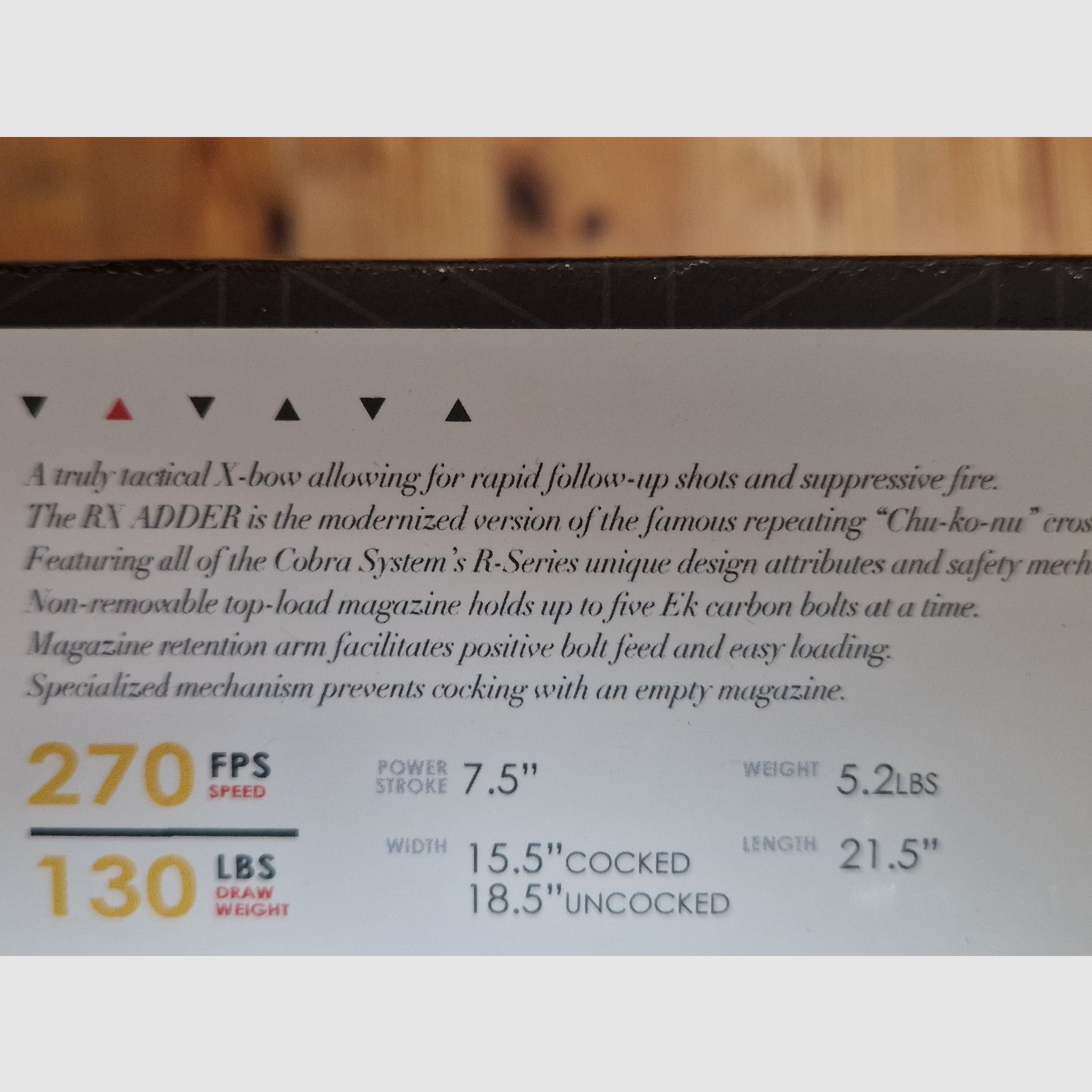 Armbrust Bogenschießen Cobra System Adder 130 LBS 270 FPS wie NEU