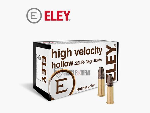 50 Munitions ELEY High Velocity Hollow 38gr Cal 22LR