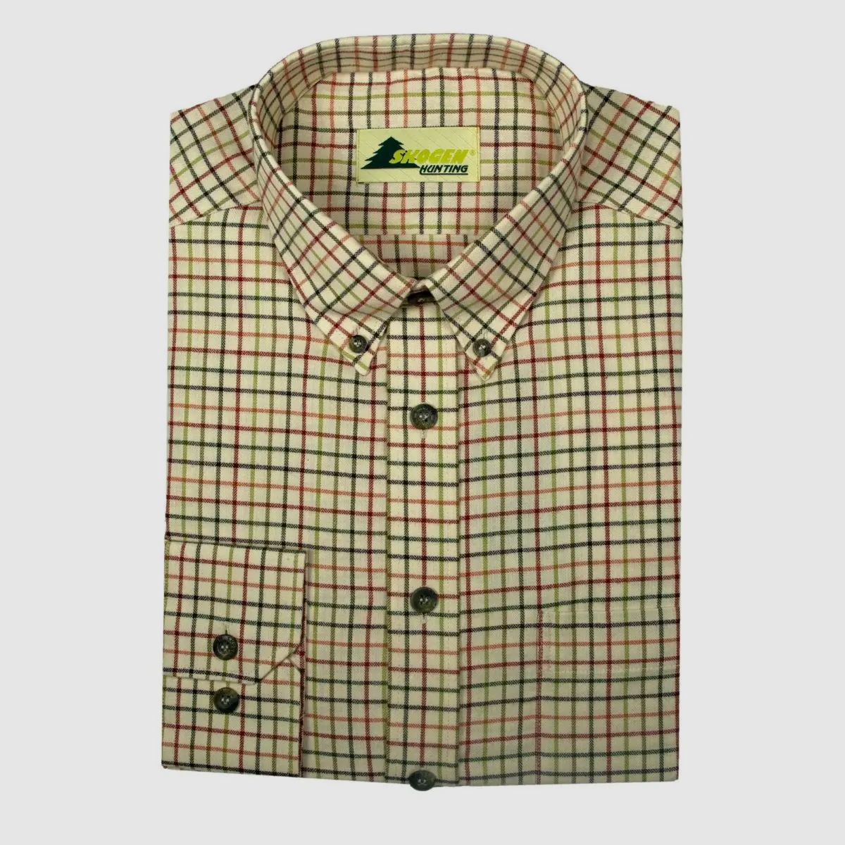 Karo-Hemd forest with button-down collar