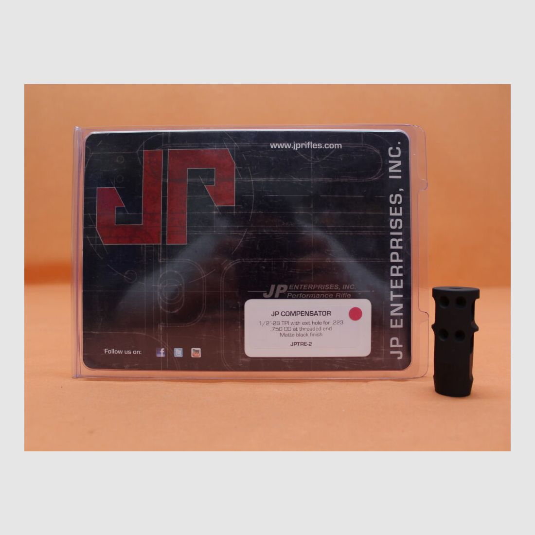 JP Enterprises AR-15: Muzzle Brake/ Comp JP Enterprises .223 (1/2-28) Steel matte .750 OD (JPTRE-2)