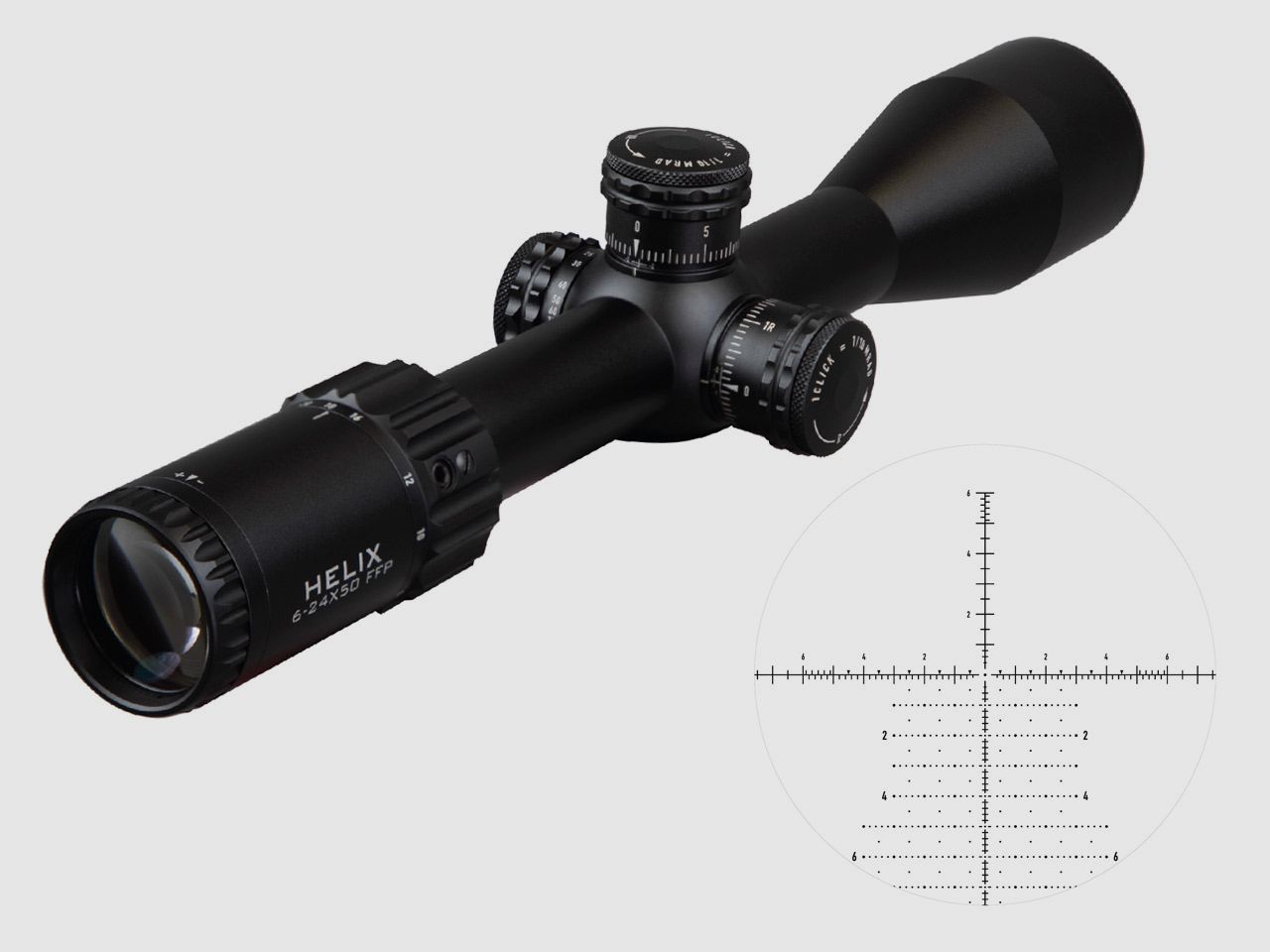 Zielfernrohr Element Optics Helix 6-24x50 FFP Absehen APR-2D MRAD 30 mm Tubus Seitenfokus