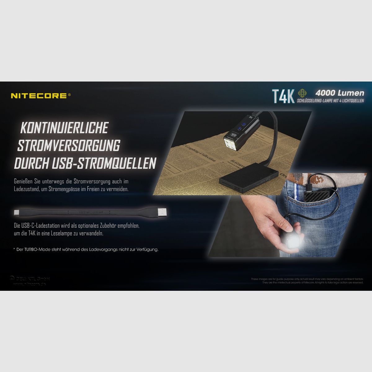 Nitecore T4K LED Taschenlampe 4000 Lumen