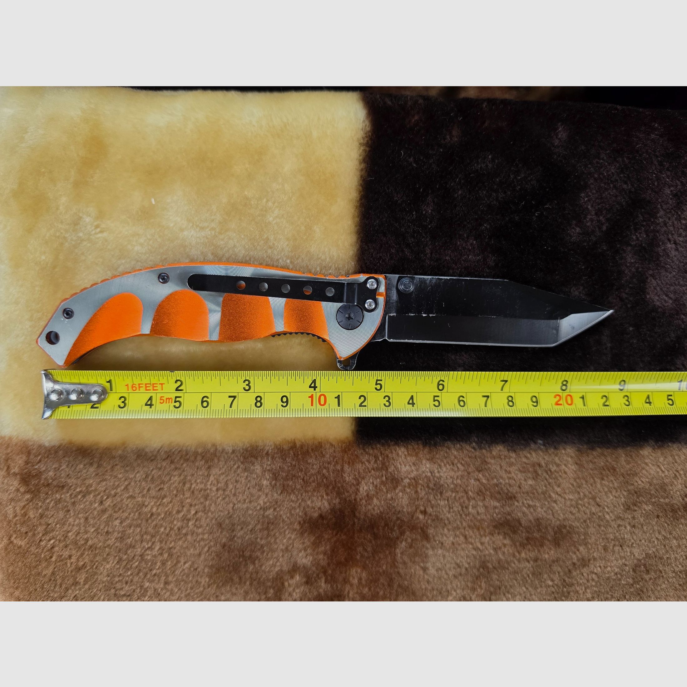 Coltello tattico pieghevole outdoor con lama Tanto, clip da cintura e flipper (coltello a una mano / EDC), immagine 4 di 5