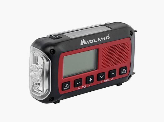 Radio Urgence Midland ER250BT Rouge - Technologie Bluetooth - Communication Fiable en Situation d Urgence