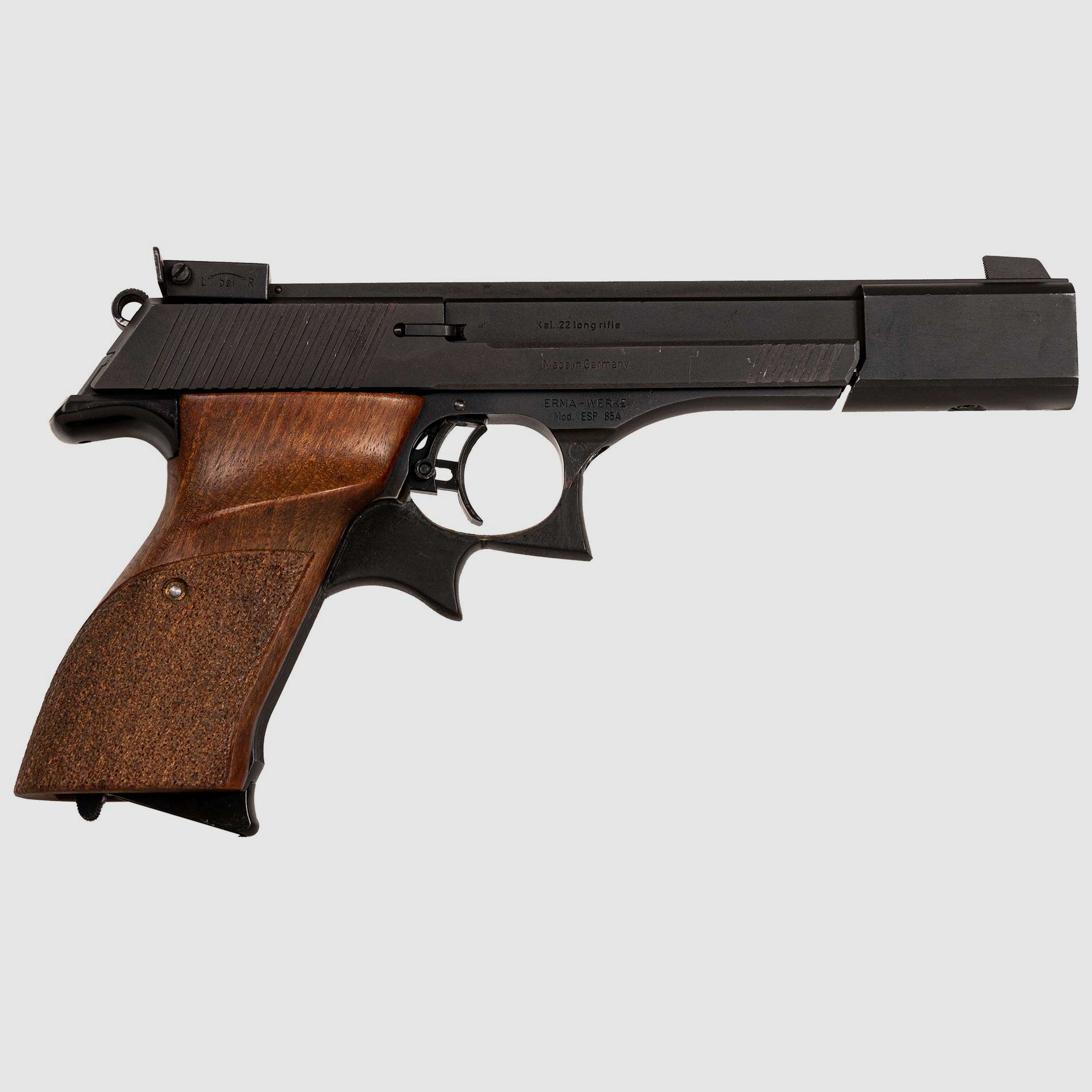 Erma ESP 85 A , Holzgriffschalen, Laufgewicht, Reservemagazin, .22lr