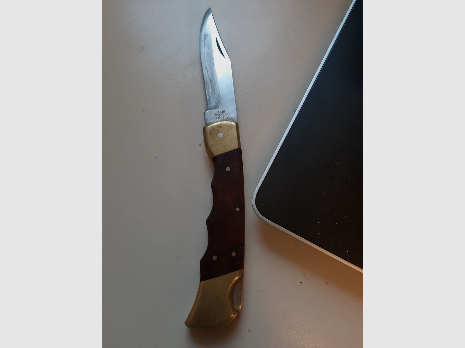 40 Jahre junges Herberts JAGDMESSER Klappmesser - CJH 207713  Mechanik TOP , schliff unsauber, Optik ( schmutzig )