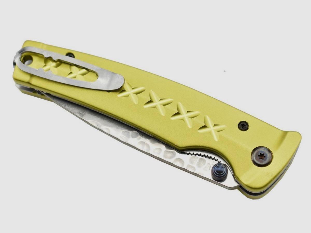 Mcusta MC-0164D Tsuchi Taschenmesser Damastklinge mit zitronengelbem Aluminiumgriff, Bild 6 von 12