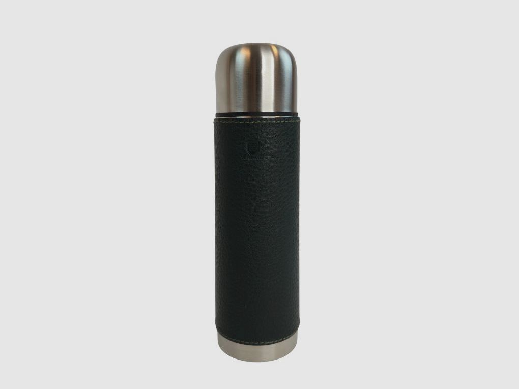 BEIER Insulated Bottle Stainless Steel 500ml Leather Green