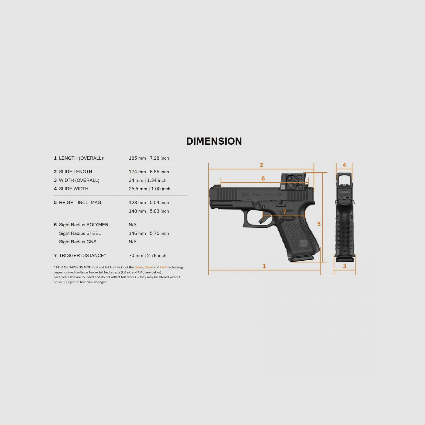 Glock 19 Gen 5 A-Cut Coa Combo FS Mos Kal 9x19 mm Parabellum / 9 Luger, Bild 8 von 22