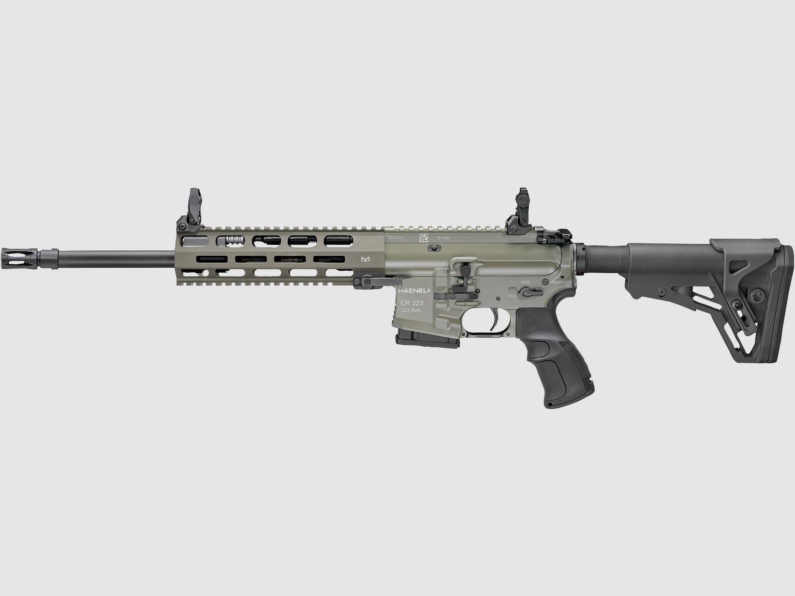 Haenel CR 223 M-LOK Handschutz Lauflnge 423 mm | Matchabzug | Handschutz kurz | Oliv | sportlich zugelassen, Kal. .223 Rem.