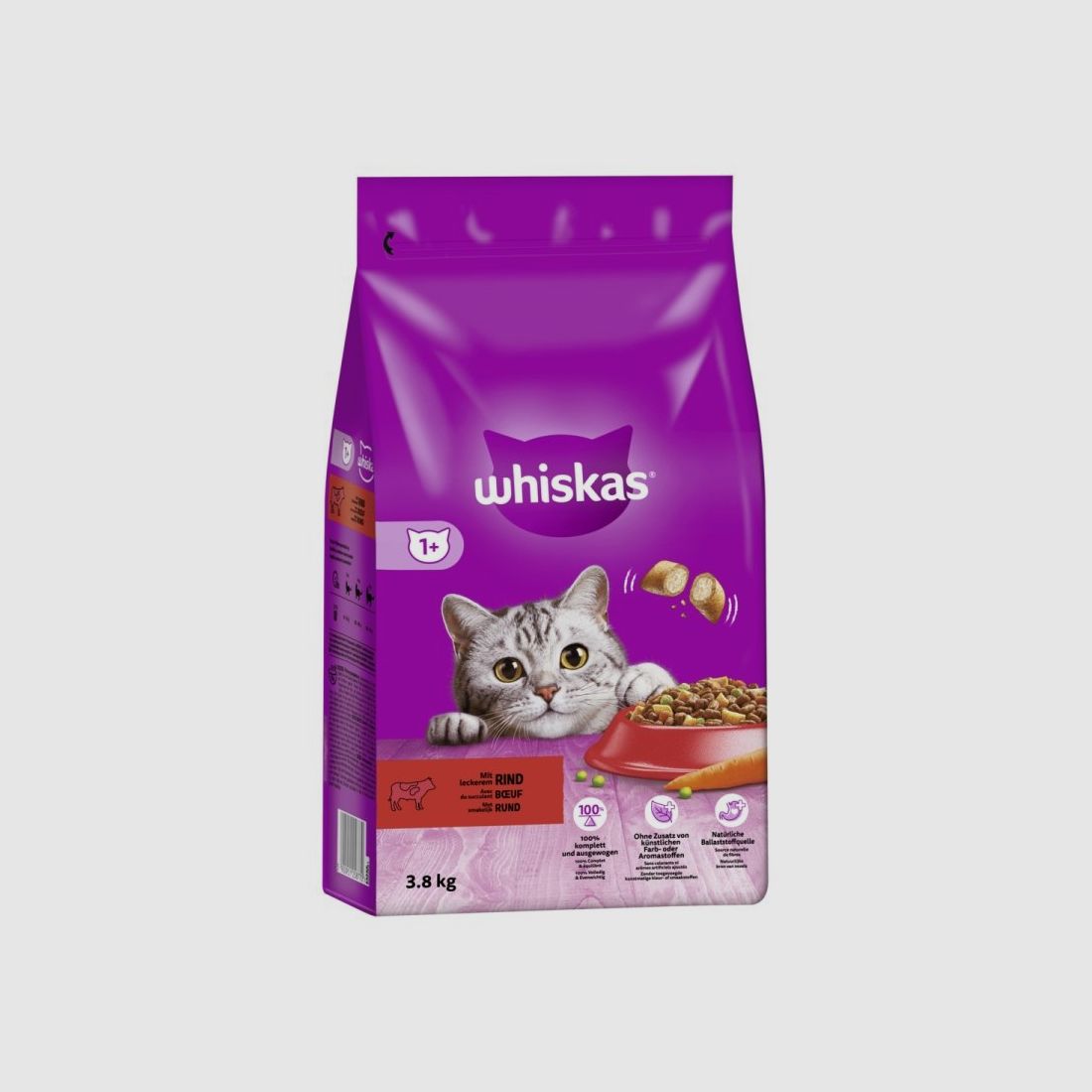 Whiskas Katzen Trockenfutter Adult 1+ Rind 3,8 kg