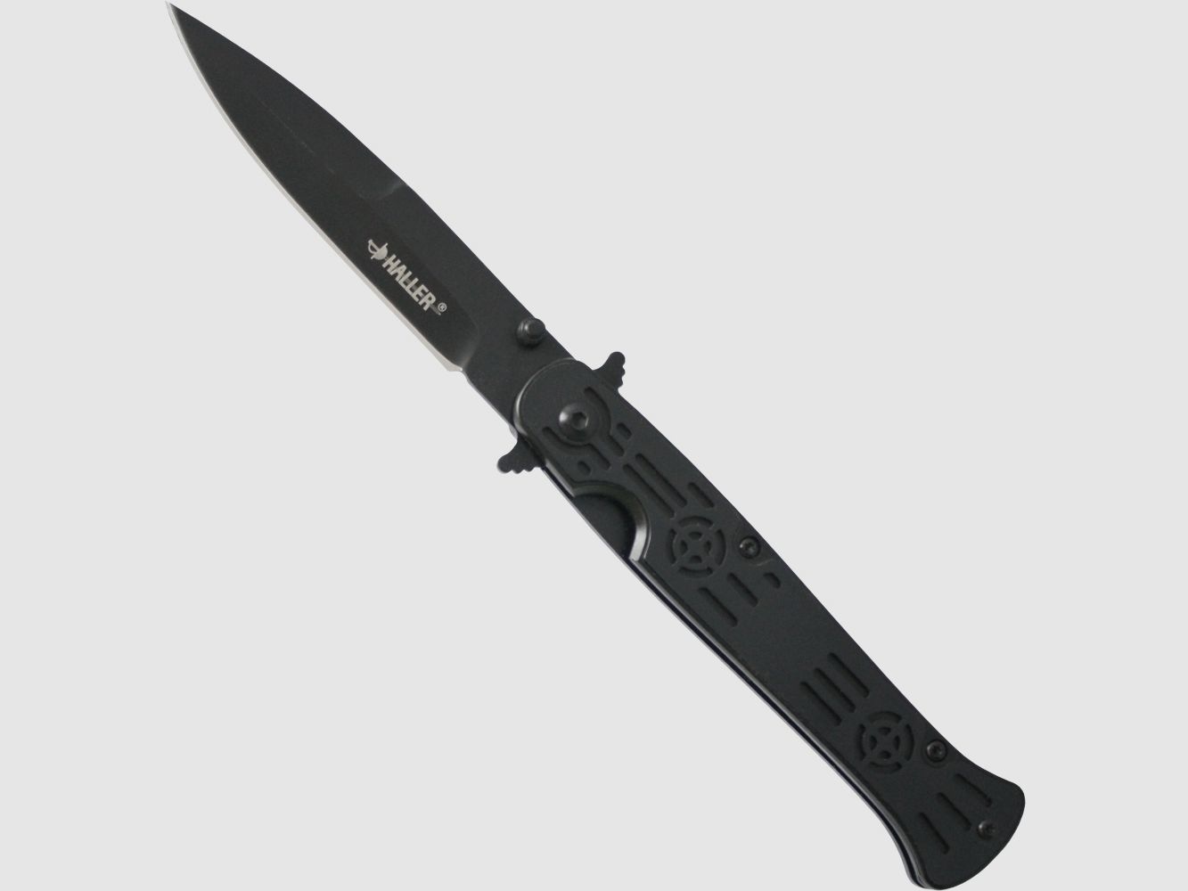 Stiletto Taschenmesser schwarz einseitig geschliffen