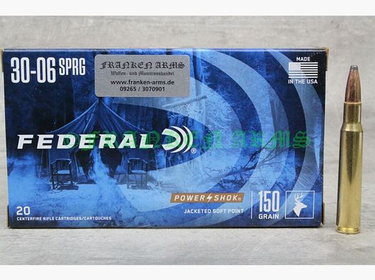 Federal Power Shok .30-06 proiettile parziale 150gr. 9,7g 20 pezzi prezzi a scalare