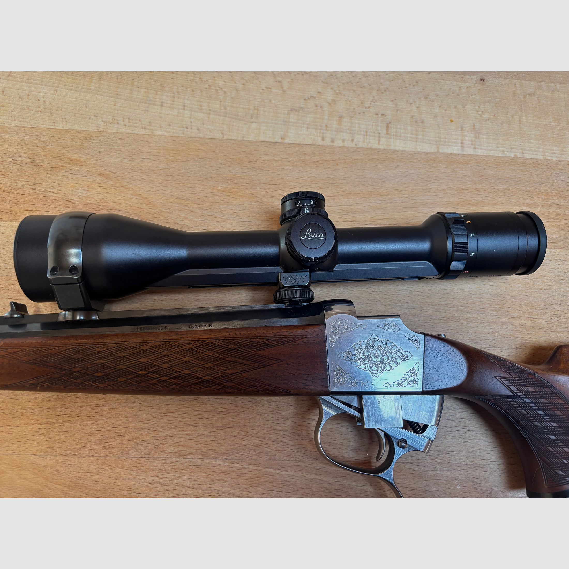 RARITÀ Blaser 820 Standard Blockbüchse – Cal. 6,5x57R – ottimo stato con Leica Visus 3.12x50l LW reticolo illuminato