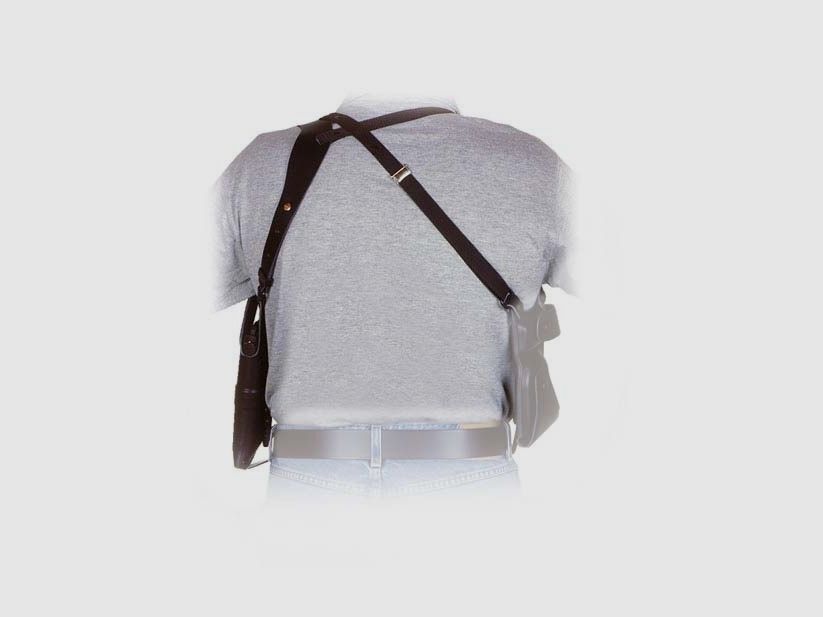 Leder Schulterholster NEW BREAK OUT Pocket Mod.,Walther PP/PPK-Linkshänder-Schwarz
