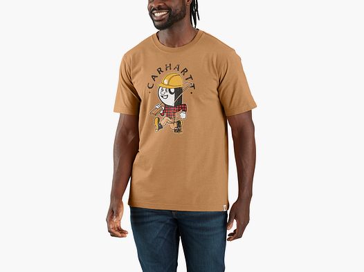 Carhartt Carpenter Graphic T-Shirt, Hombre, Hickory Nut Heather, S