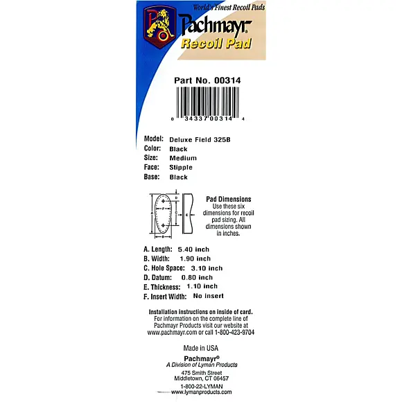 Pachmayr F325B Gummierte Ventilierte Schaftkappe, Bild 15 von 16