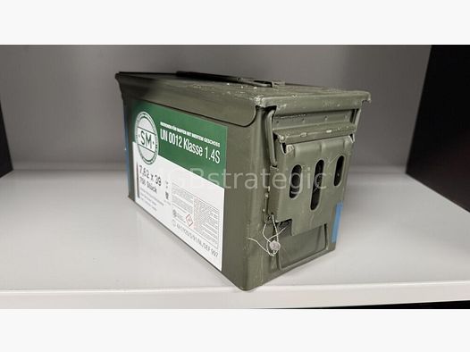 Patronen 7,62 x 39 Surplus - BXM-SM Hersteller BXN Ursprungsland Tschechien, lackierte Stahlhülse Berdan, Geschoss 8,0 gr. Weichkern, verpackt zu je 750 Patronen in M2A1 Munitionsbox mit CIP