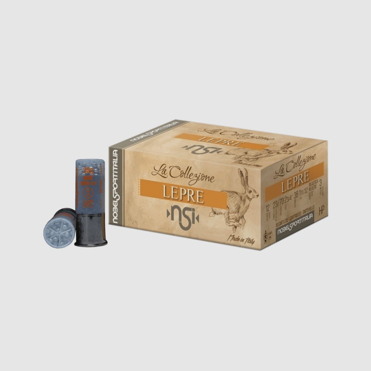 Nobel Lepre HP Patronen kal. 12/70 38 g lood 3 10 stuks