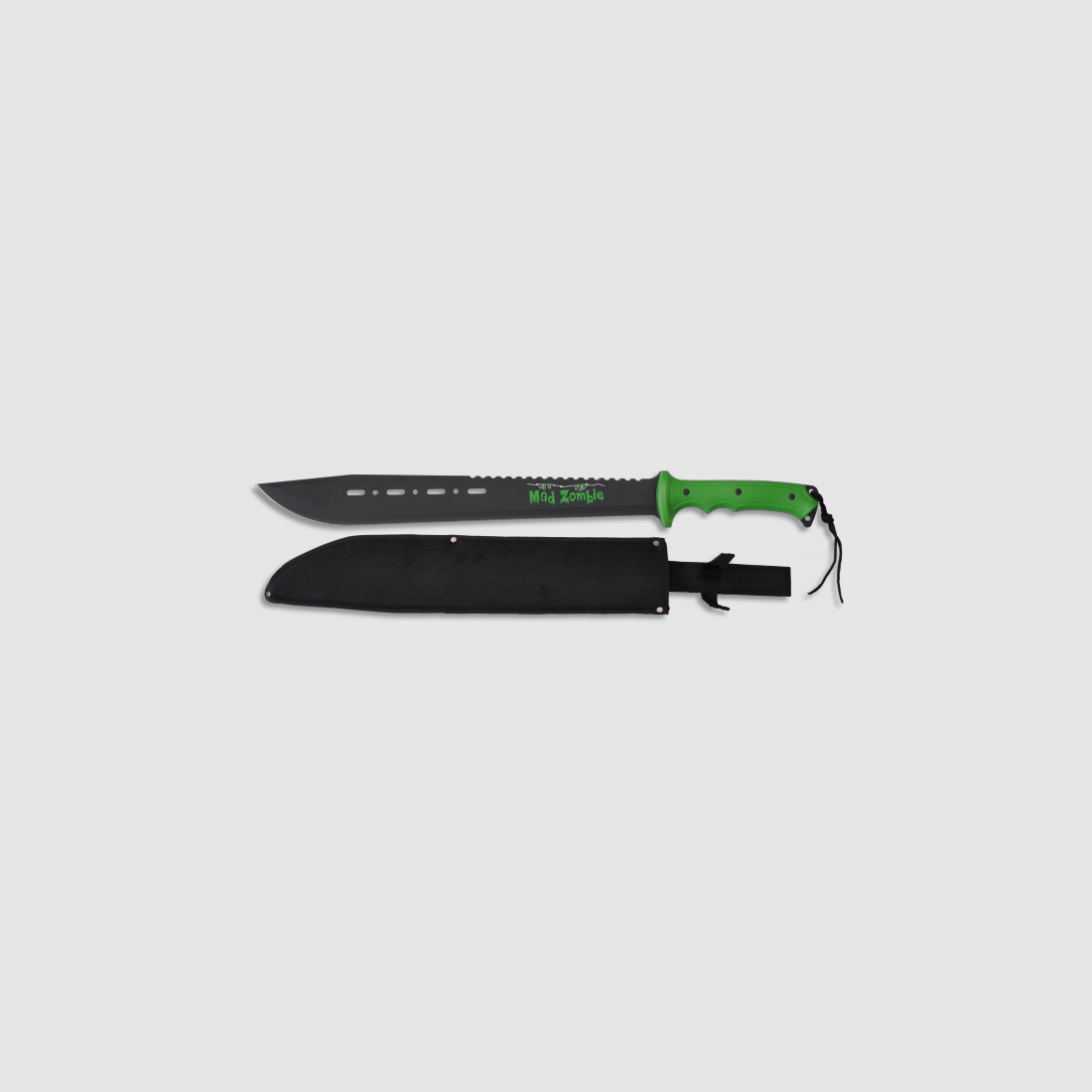 Machette 63,5 cm lame 45,5 cm MAD ZOMBI vert avec étui en nylon
