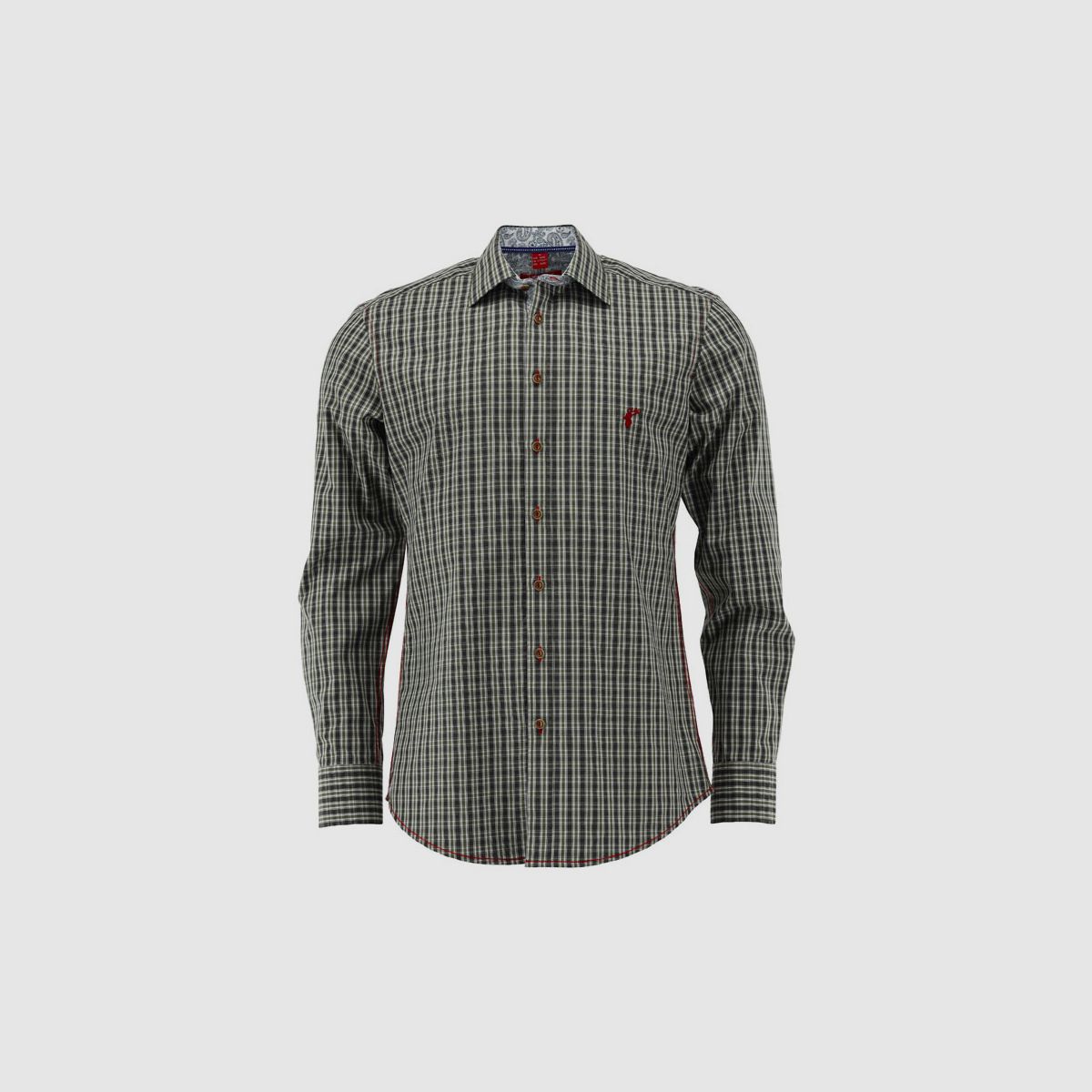 OS TRACHTEN Herrenhemd 1/1 Arm Slim Fit grün