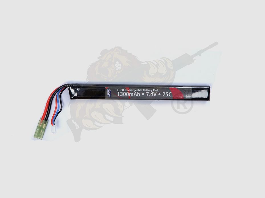 LiPo 7.4V 1300mAh 25C Stick Type - Mini Tamiya - Strike Systems