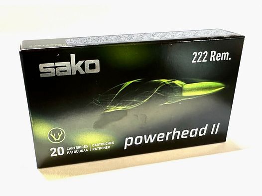 Sako 133000040 Powerhead II .222 Rem. Barnes TTSX 3,2g 50grs. Munitions de carabine sans plomb