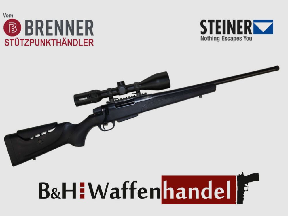 Brenner Komplettpaket: Brenner BR 20 Polymer mit ZF Steiner Ranger 3-12x56 fertig montiert
